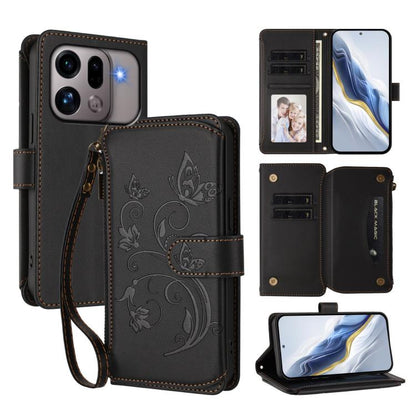 Butterfly Love Flower Multi-card Zipper Wallet Leather Phone Case, For OPPO Reno16 F 5G / FS 5G, For OPPO Reno16 Pro 5G Global, For OPPO Find X9s Pro 5G, For OPPO Find X9 Ultra, For OPPO Find X9, For OPPO A6 GT 5G, For OPPO Find X9 Pro, For OPPO K13 In...