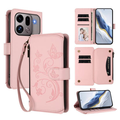 Butterfly Love Flower Multi-card Zipper Wallet Leather Phone Case, For OPPO Reno16 F 5G / FS 5G, For OPPO Reno16 Pro 5G Global, For OPPO Find X9s Pro 5G, For OPPO Find X9 Ultra, For OPPO Find X9, For OPPO A6 GT 5G, For OPPO Find X9 Pro, For OPPO K13 In...