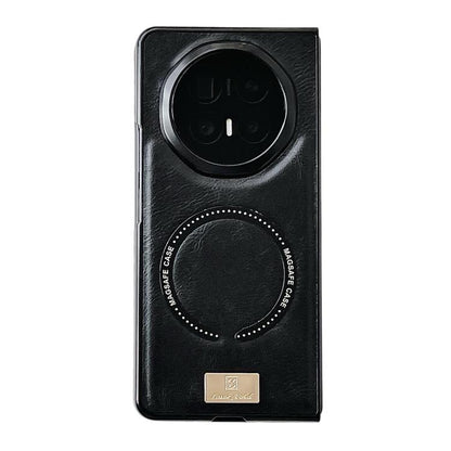 Black MagSafe magnetic phone case with circular camera cutout and ring-shaped Magsafe pad
