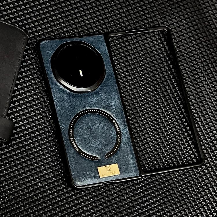 Blue MagSafe magnetic phone case with circular camera opening and ring-shaped Magsafe pad