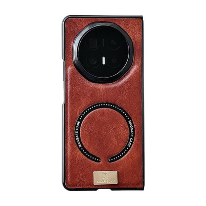 Red MagSafe magnetic phone case with circular camera opening and ring-shaped Magsafe pad
