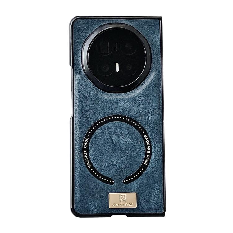 Blue MagSafe magnetic phone case with circular camera cutout and ring Magsafe holder
