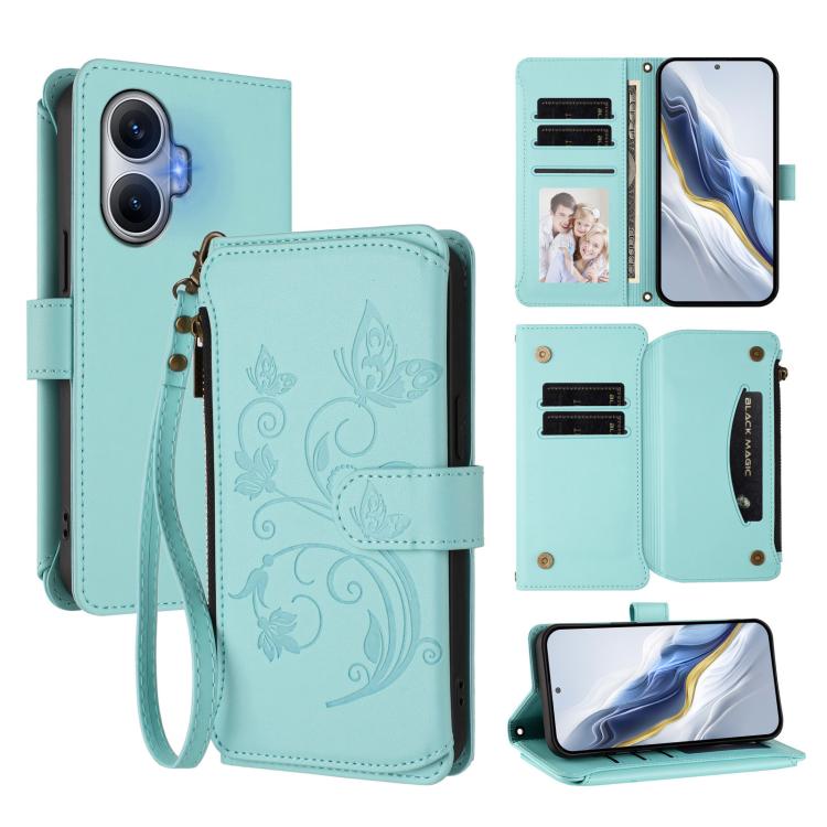 Butterfly Love Flower Multi-card Zipper Wallet Leather Phone Case, For Redmi A7 / A5 4G 171mm / Poco C71, For Redmi K90 Max 5G, For Redmi A7 Pro 171mm / Poco C85x 5G, For Redmi Turbo 5 Max / Poco X8 Pro Max, For Redmi Turbo 5 Global / Poco X8 Pro 5G   ...