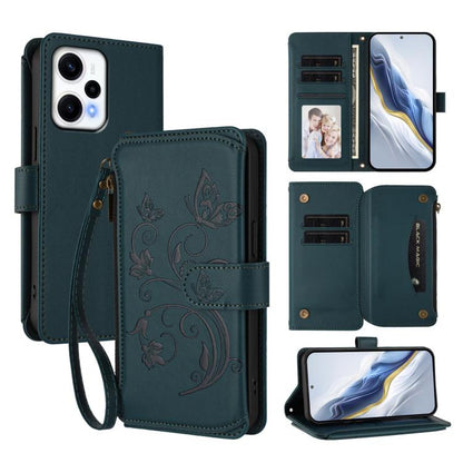 Butterfly Love Flower Multi-card Zipper Wallet Leather Phone Case, For Redmi 13C 4G / 5G / Poco C65, For Redmi Note 13 4G, For Redmi Note 13 Pro 5G / Poco X6, For Redmi Note 13 5G, For Redmi Note 13 Pro+, For Redmi 12 4G / 5G / Note 12R                ...