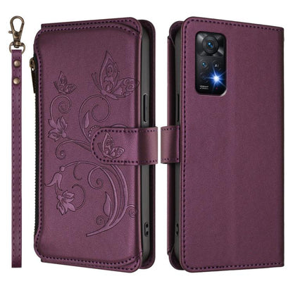 Butterfly Love Flower Multi-card Zipper Wallet Leather Phone Case, For Redmi Note 12 Pro 4G / Note 11 Pro 5G, For Redmi Note 12 4G Global, For Redmi A1 / Redmi A2, For Redmi 11A / Poco C55, For Redmi Note 12 Pro+ Global                                 ...