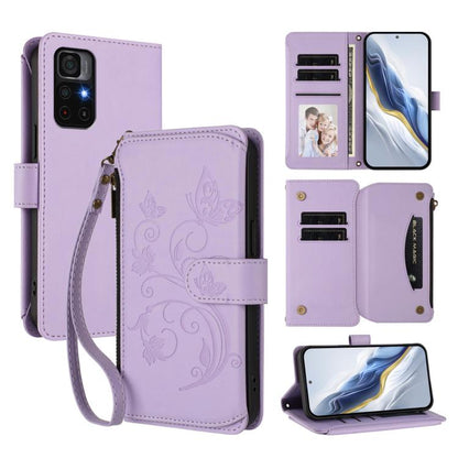 Butterfly Love Flower Multi-card Zipper Wallet Leather Phone Case, For Redmi Note 12 Pro 4G / Note 11 Pro 5G, For Redmi Note 12 4G Global, For Redmi A1 / Redmi A2, For Redmi 11A / Poco C55, For Redmi Note 12 Pro+ Global                                 ...