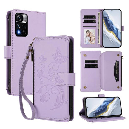 Butterfly Love Flower Multi-card Zipper Wallet Leather Phone Case, For Redmi Note 12 Pro 4G / Note 11 Pro 5G, For Redmi Note 12 4G Global, For Redmi A1 / Redmi A2, For Redmi 11A / Poco C55, For Redmi Note 12 Pro+ Global                                 ...