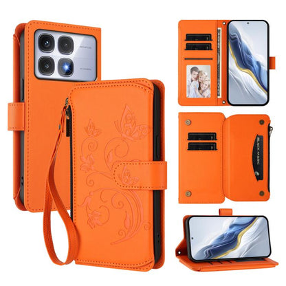 Butterfly Love Flower Multi-card Zipper Wallet Leather Phone Case, For Redmi 13 4G / 5G / 13x / Poco M6 4G, For Redmi A5 4G 173.3mm, For Redmi Note 14S 4G / Note 13 Pro 4G, For Redmi Note 14 4G 164.84mm, For Redmi Note 14 Pro 5G / Note 14 Pro+ 5G      ...