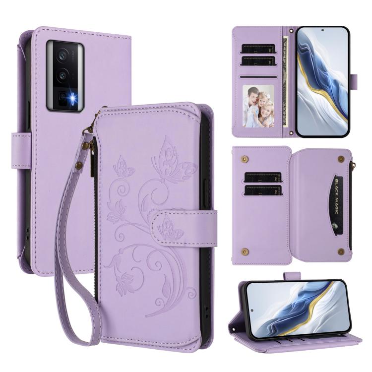Butterfly Love Flower Multi-card Zipper Wallet Leather Phone Case, For Redmi 13C 4G / 5G / Poco C65, For Redmi Note 13 4G, For Redmi Note 13 Pro 5G / Poco X6, For Redmi Note 13 5G, For Redmi Note 13 Pro+, For Redmi 12 4G / 5G / Note 12R                ...