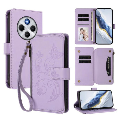 Butterfly Love Flower Multi-card Zipper Wallet Leather Phone Case, For Redmi 13 4G / 5G / 13x / Poco M6 4G, For Redmi A5 4G 173.3mm, For Redmi Note 14S 4G / Note 13 Pro 4G, For Redmi Note 14 4G 164.84mm, For Redmi Note 14 Pro 5G / Note 14 Pro+ 5G      ...