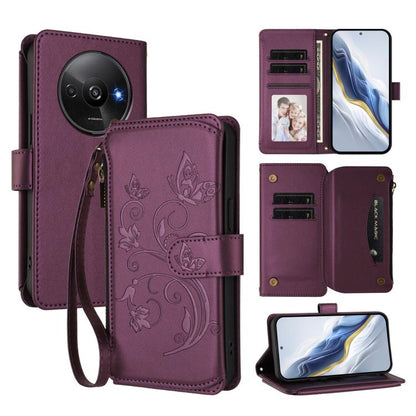 Butterfly Love Flower Multi-card Zipper Wallet Leather Phone Case, For Redmi 13 4G / 5G / 13x / Poco M6 4G, For Redmi A5 4G 173.3mm, For Redmi Note 14S 4G / Note 13 Pro 4G, For Redmi Note 14 4G 164.84mm, For Redmi Note 14 Pro 5G / Note 14 Pro+ 5G      ...