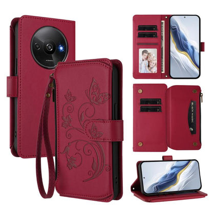 Butterfly Love Flower Multi-card Zipper Wallet Leather Phone Case, For Redmi 13 4G / 5G / 13x / Poco M6 4G, For Redmi A5 4G 173.3mm, For Redmi Note 14S 4G / Note 13 Pro 4G, For Redmi Note 14 4G 164.84mm, For Redmi Note 14 Pro 5G / Note 14 Pro+ 5G      ...