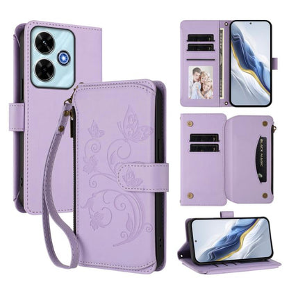 Butterfly Love Flower Multi-card Zipper Wallet Leather Phone Case, For Redmi 13 4G / 5G / 13x / Poco M6 4G, For Redmi A5 4G 173.3mm, For Redmi Note 14S 4G / Note 13 Pro 4G, For Redmi Note 14 4G 164.84mm, For Redmi Note 14 Pro 5G / Note 14 Pro+ 5G      ...