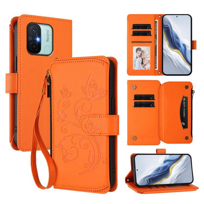 Butterfly Love Flower Multi-card Zipper Wallet Leather Phone Case, For Redmi Note 12 Pro 4G / Note 11 Pro 5G, For Redmi Note 12 4G Global, For Redmi A1 / Redmi A2, For Redmi 11A / Poco C55, For Redmi Note 12 Pro+ Global                                 ...