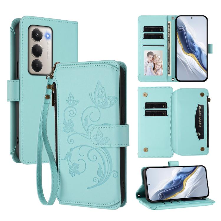 Butterfly Love Flower Multi-card Zipper Wallet Leather Phone Case, For Redmi A7 / A5 4G 171mm / Poco C71, For Redmi K90 Max 5G, For Redmi A7 Pro 171mm / Poco C85x 5G, For Redmi Turbo 5 Max / Poco X8 Pro Max, For Redmi Turbo 5 Global / Poco X8 Pro 5G   ...