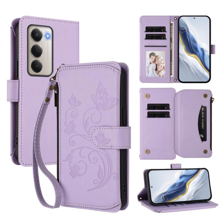 Butterfly Love Flower Multi-card Zipper Wallet Leather Phone Case, For Redmi A7 / A5 4G 171mm / Poco C71, For Redmi K90 Max 5G, For Redmi A7 Pro 171mm / Poco C85x 5G, For Redmi Turbo 5 Max / Poco X8 Pro Max, For Redmi Turbo 5 Global / Poco X8 Pro 5G   ...