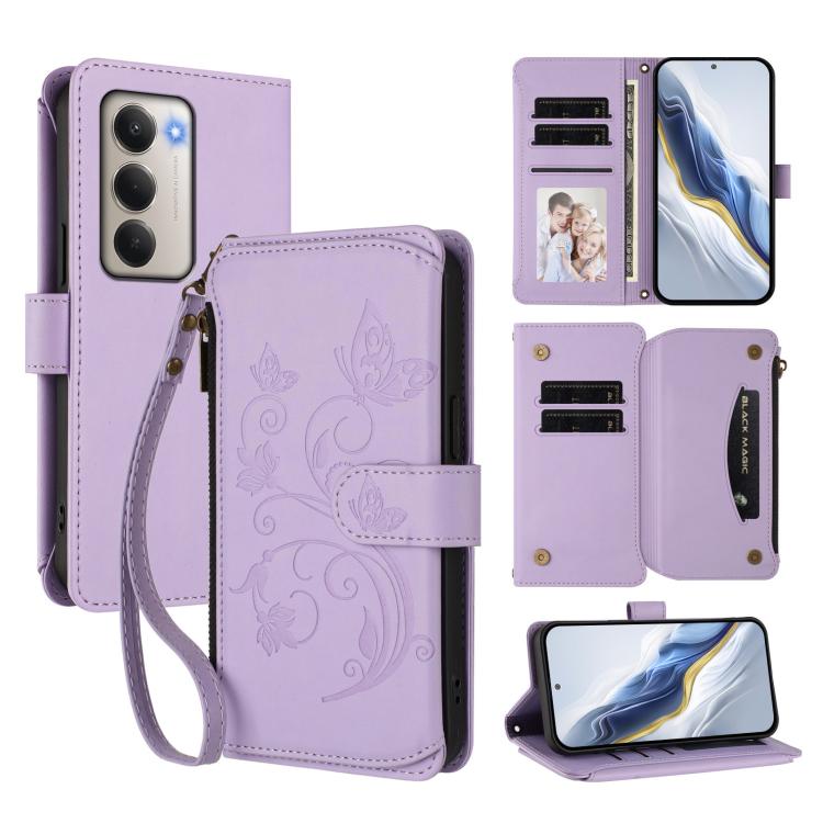 Butterfly Love Flower Multi-card Zipper Wallet Leather Phone Case, For Redmi A7 / A5 4G 171mm / Poco C71, For Redmi K90 Max 5G, For Redmi A7 Pro 171mm / Poco C85x 5G, For Redmi Turbo 5 Max / Poco X8 Pro Max, For Redmi Turbo 5 Global / Poco X8 Pro 5G   ...