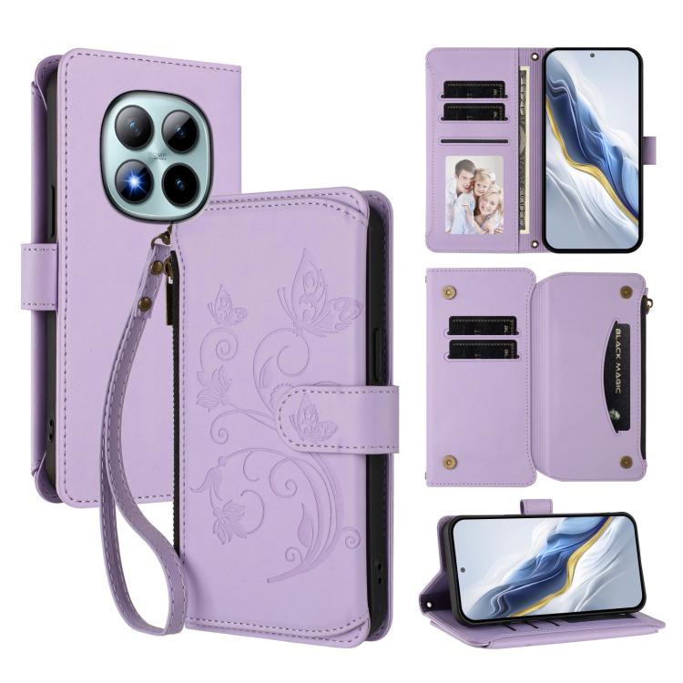 Butterfly Love Flower Multi-card Zipper Wallet Leather Phone Case, For Redmi A7 / A5 4G 171mm / Poco C71, For Redmi K90 Max 5G, For Redmi A7 Pro 171mm / Poco C85x 5G, For Redmi Turbo 5 Max / Poco X8 Pro Max, For Redmi Turbo 5 Global / Poco X8 Pro 5G   ...