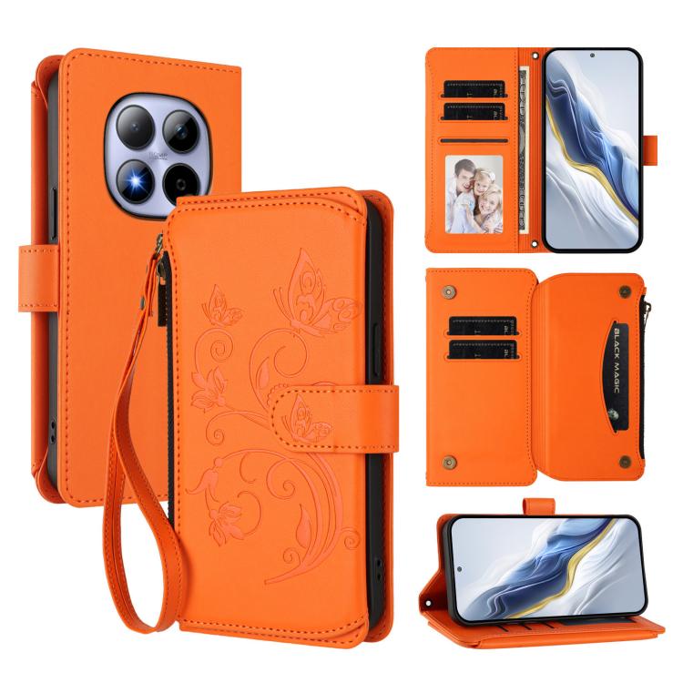 Butterfly Love Flower Multi-card Zipper Wallet Leather Phone Case, For Redmi A7 / A5 4G 171mm / Poco C71, For Redmi K90 Max 5G, For Redmi A7 Pro 171mm / Poco C85x 5G, For Redmi Turbo 5 Max / Poco X8 Pro Max, For Redmi Turbo 5 Global / Poco X8 Pro 5G   ...
