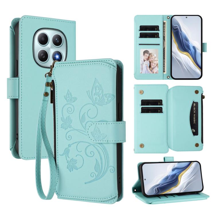 Butterfly Love Flower Multi-card Zipper Wallet Leather Phone Case, For Redmi A7 / A5 4G 171mm / Poco C71, For Redmi K90 Max 5G, For Redmi A7 Pro 171mm / Poco C85x 5G, For Redmi Turbo 5 Max / Poco X8 Pro Max, For Redmi Turbo 5 Global / Poco X8 Pro 5G   ...