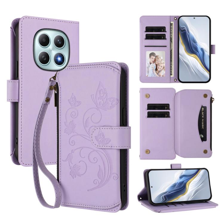 Butterfly Love Flower Multi-card Zipper Wallet Leather Phone Case, For Redmi A7 / A5 4G 171mm / Poco C71, For Redmi K90 Max 5G, For Redmi A7 Pro 171mm / Poco C85x 5G, For Redmi Turbo 5 Max / Poco X8 Pro Max, For Redmi Turbo 5 Global / Poco X8 Pro 5G   ...