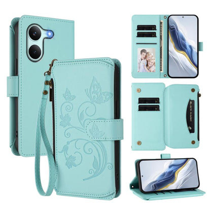 Butterfly Love Flower Multi-card Zipper Wallet Leather Phone Case, For Redmi A7 / A5 4G 171mm / Poco C71, For Redmi K90 Max 5G, For Redmi A7 Pro 171mm / Poco C85x 5G, For Redmi Turbo 5 Max / Poco X8 Pro Max, For Redmi Turbo 5 Global / Poco X8 Pro 5G   ...