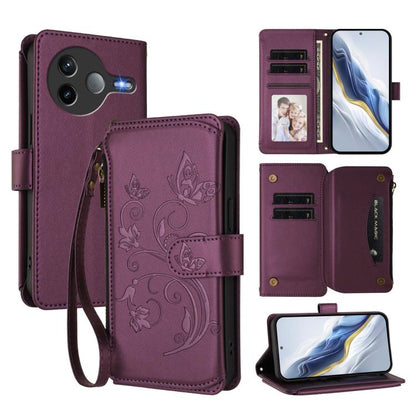 Butterfly Love Flower Multi-card Zipper Wallet Leather Phone Case, For Xiaomi 17 Max 5G, For Xiaomi 17T Pro 5G, For Xiaomi Poco M7 4G 169mm, For Xiaomi 15T Pro 5G, For Xiaomi 15T 5G, For Xiaomi Poco F7 Ultra / Redmi K80 Pro                             ...