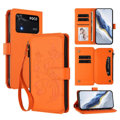 Butterfly Love Flower Multi-card Zipper Wallet Leather Phone Case, For Xiaomi Civi 1S, For Xiaomi Poco M4 Pro 4G, For Xiaomi Poco X4 Pro 5G