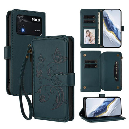 Butterfly Love Flower Multi-card Zipper Wallet Leather Phone Case, For Xiaomi Civi 1S, For Xiaomi Poco M4 Pro 4G, For Xiaomi Poco X4 Pro 5G