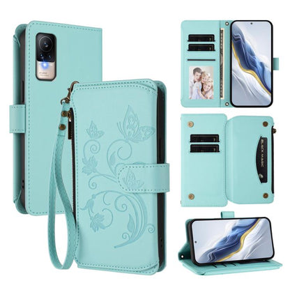 Butterfly Love Flower Multi-card Zipper Wallet Leather Phone Case, For Xiaomi Civi 1S, For Xiaomi Poco M4 Pro 4G, For Xiaomi Poco X4 Pro 5G