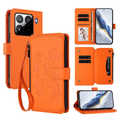 Butterfly Love Flower Multi-card Zipper Wallet Leather Phone Case, For Xiaomi 17 Max 5G, For Xiaomi 17T Pro 5G, For Xiaomi Poco M7 4G 169mm, For Xiaomi 15T Pro 5G, For Xiaomi 15T 5G, For Xiaomi Poco F7 Ultra / Redmi K80 Pro                             ...