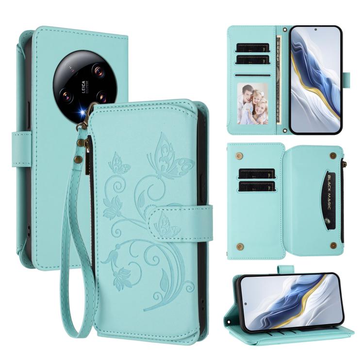 Butterfly Love Flower Multi-card Zipper Wallet Leather Phone Case, For Xiaomi 13 Ultra, For Xiaomi Civi 3, For Xiaomi 13 Lite / Civi 2, For Xiaomi 13 Pro, For Xiaomi 13, For Xiaomi 12T / 12T Pro / Redmi K50 Ultra, For Xiaomi 12S Ultra                  ...