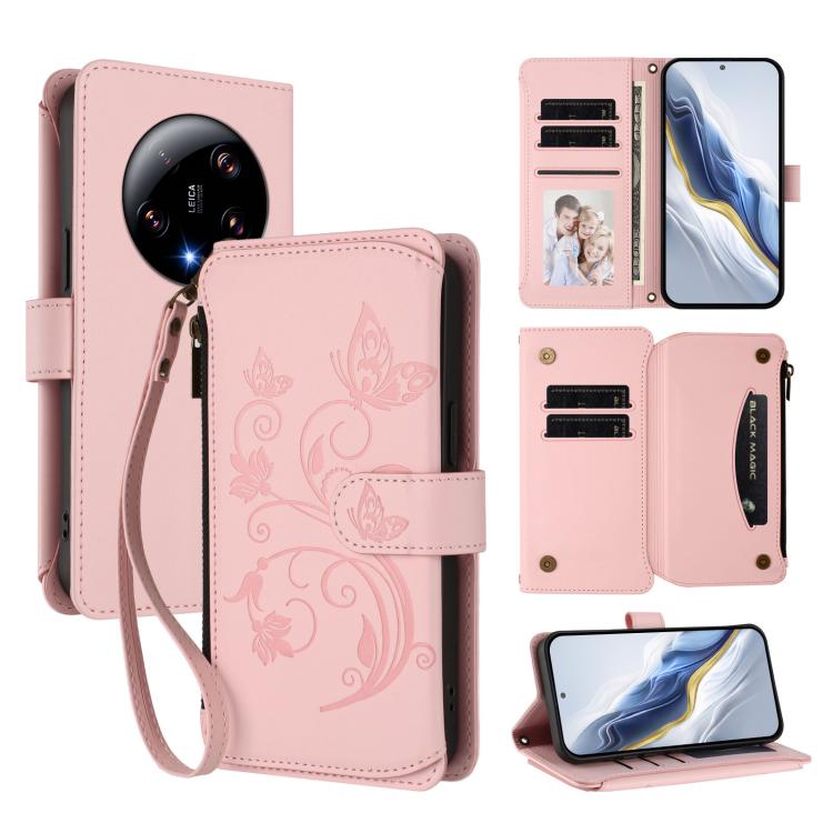 Butterfly Love Flower Multi-card Zipper Wallet Leather Phone Case, For Xiaomi 13 Ultra, For Xiaomi Civi 3, For Xiaomi 13 Lite / Civi 2, For Xiaomi 13 Pro, For Xiaomi 13, For Xiaomi 12T / 12T Pro / Redmi K50 Ultra, For Xiaomi 12S Ultra                  ...