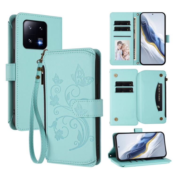 Butterfly Love Flower Multi-card Zipper Wallet Leather Phone Case, For Xiaomi 13 Ultra, For Xiaomi Civi 3, For Xiaomi 13 Lite / Civi 2, For Xiaomi 13 Pro, For Xiaomi 13, For Xiaomi 12T / 12T Pro / Redmi K50 Ultra, For Xiaomi 12S Ultra                  ...