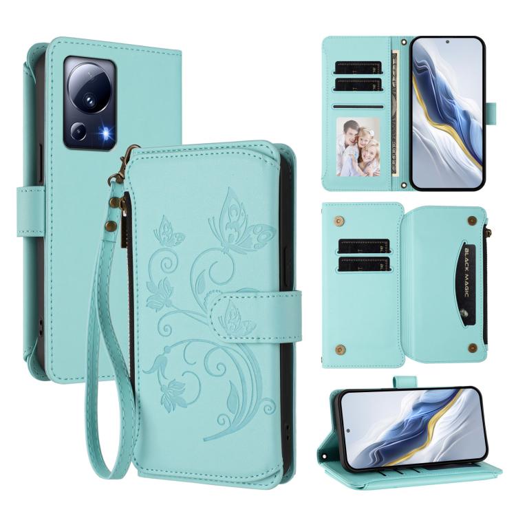 Butterfly Love Flower Multi-card Zipper Wallet Leather Phone Case, For Xiaomi 13 Ultra, For Xiaomi Civi 3, For Xiaomi 13 Lite / Civi 2, For Xiaomi 13 Pro, For Xiaomi 13, For Xiaomi 12T / 12T Pro / Redmi K50 Ultra, For Xiaomi 12S Ultra                  ...