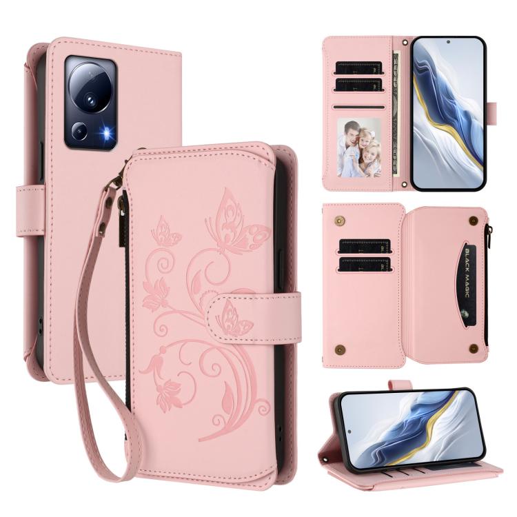 Butterfly Love Flower Multi-card Zipper Wallet Leather Phone Case, For Xiaomi 13 Ultra, For Xiaomi Civi 3, For Xiaomi 13 Lite / Civi 2, For Xiaomi 13 Pro, For Xiaomi 13, For Xiaomi 12T / 12T Pro / Redmi K50 Ultra, For Xiaomi 12S Ultra                  ...