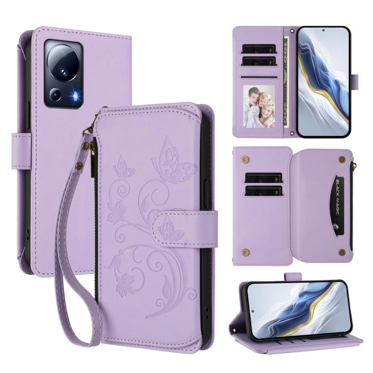 Butterfly Love Flower Multi-card Zipper Wallet Leather Phone Case, For Xiaomi 13 Ultra, For Xiaomi Civi 3, For Xiaomi 13 Lite / Civi 2, For Xiaomi 13 Pro, For Xiaomi 13, For Xiaomi 12T / 12T Pro / Redmi K50 Ultra, For Xiaomi 12S Ultra                  ...