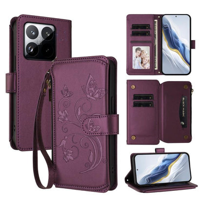 Butterfly Love Flower Multi-card Zipper Wallet Leather Phone Case, For Xiaomi 17 Max 5G, For Xiaomi 17T Pro 5G, For Xiaomi Poco M7 4G 169mm, For Xiaomi 15T Pro 5G, For Xiaomi 15T 5G, For Xiaomi Poco F7 Ultra / Redmi K80 Pro                             ...