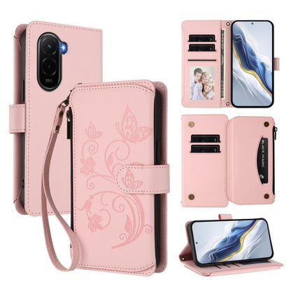 Butterfly Love Flower Multi-card Zipper Wallet Leather Phone Case, For Xiaomi 17 Max 5G, For Xiaomi 17T Pro 5G, For Xiaomi Poco M7 4G 169mm, For Xiaomi 15T Pro 5G, For Xiaomi 15T 5G, For Xiaomi Poco F7 Ultra / Redmi K80 Pro                             ...