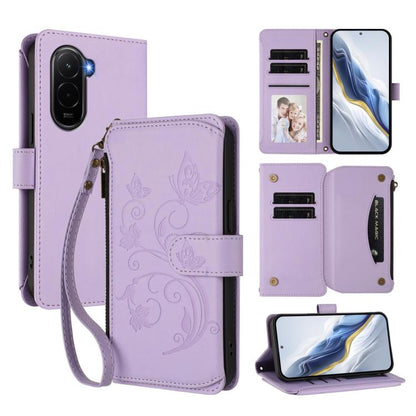 Butterfly Love Flower Multi-card Zipper Wallet Leather Phone Case, For Xiaomi 17 Max 5G, For Xiaomi 17T Pro 5G, For Xiaomi Poco M7 4G 169mm, For Xiaomi 15T Pro 5G, For Xiaomi 15T 5G, For Xiaomi Poco F7 Ultra / Redmi K80 Pro                             ...