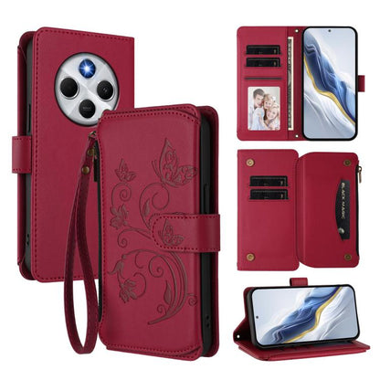 Butterfly Love Flower Multi-card Zipper Wallet Leather Phone Case, For Xiaomi 17 Max 5G, For Xiaomi 17T Pro 5G, For Xiaomi Poco M7 4G 169mm, For Xiaomi 15T Pro 5G, For Xiaomi 15T 5G, For Xiaomi Poco F7 Ultra / Redmi K80 Pro                             ...