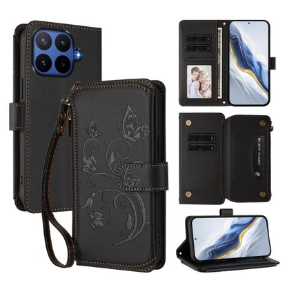 Butterfly Love Flower Multi-card Zipper Wallet Leather Phone Case, For Xiaomi 17 Max 5G, For Xiaomi 17T Pro 5G, For Xiaomi Poco M7 4G 169mm, For Xiaomi 15T Pro 5G, For Xiaomi 15T 5G, For Xiaomi Poco F7 Ultra / Redmi K80 Pro                             ...
