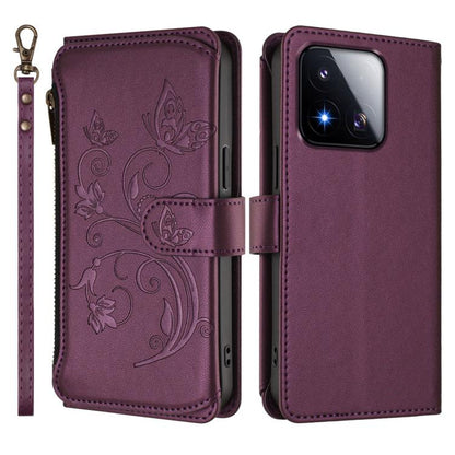 Butterfly Love Flower Multi-card Zipper Wallet Leather Phone Case, For Xiaomi 17 Max 5G, For Xiaomi 17T Pro 5G, For Xiaomi Poco M7 4G 169mm, For Xiaomi 15T Pro 5G, For Xiaomi 15T 5G, For Xiaomi Poco F7 Ultra / Redmi K80 Pro                             ...