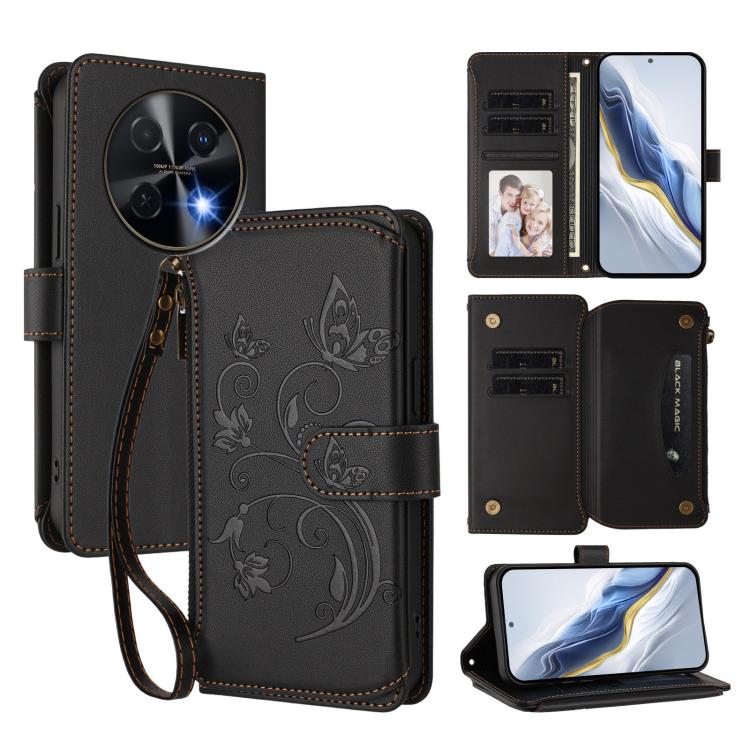 Butterfly Love Flower Multi-card Zipper Wallet Leather Phone Case, For Huawei nova 14 5G / 15 / 16z, For Huawei nova 16, For Huawei Mate 70 Air 5G, For Huawei Pura 80 Ultra 5G, For Huawei Pura 80 Pro 5G, For Huawei Pura 80 5G, For Huawei Enjoy 80s 4G  ...