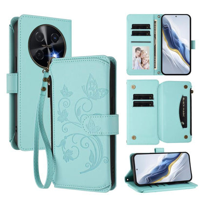 Butterfly Love Flower Multi-card Zipper Wallet Leather Phone Case, For Huawei nova 14 5G / 15 / 16z, For Huawei nova 16, For Huawei Mate 70 Air 5G, For Huawei Pura 80 Ultra 5G, For Huawei Pura 80 Pro 5G, For Huawei Pura 80 5G, For Huawei Enjoy 80s 4G  ...