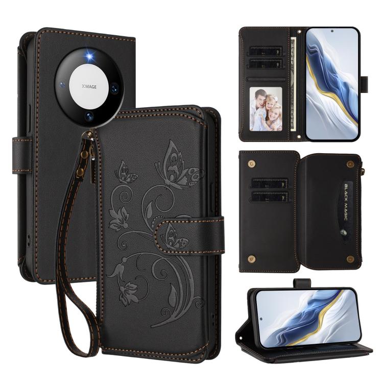 Butterfly Love Flower Multi-card Zipper Wallet Leather Phone Case, For Huawei Mate 70 Pro, For Huawei Mate 70, For Huawei nova 13 Pro, For Huawei nova 13 / 12, For Huawei Pura 70 Pro / 70 Pro+, For Huawei nova 12S 4G / 11 4G / 5G, For Huawei Pura 70   ...