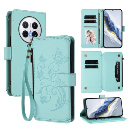 Butterfly Love Flower Multi-card Zipper Wallet Leather Phone Case, For Huawei Mate 70 Pro, For Huawei Mate 70, For Huawei nova 13 Pro, For Huawei nova 13 / 12, For Huawei Pura 70 Pro / 70 Pro+, For Huawei nova 12S 4G / 11 4G / 5G, For Huawei Pura 70   ...