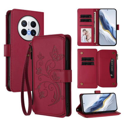 Butterfly Love Flower Multi-card Zipper Wallet Leather Phone Case, For Huawei Mate 70 Pro, For Huawei Mate 70, For Huawei nova 13 Pro, For Huawei nova 13 / 12, For Huawei Pura 70 Pro / 70 Pro+, For Huawei nova 12S 4G / 11 4G / 5G, For Huawei Pura 70   ...