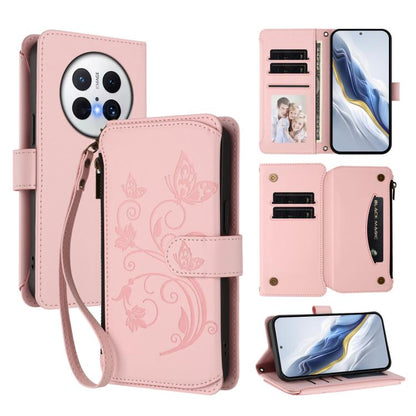 Butterfly Love Flower Multi-card Zipper Wallet Leather Phone Case, For Huawei Mate 70 Pro, For Huawei Mate 70, For Huawei nova 13 Pro, For Huawei nova 13 / 12, For Huawei Pura 70 Pro / 70 Pro+, For Huawei nova 12S 4G / 11 4G / 5G, For Huawei Pura 70   ...