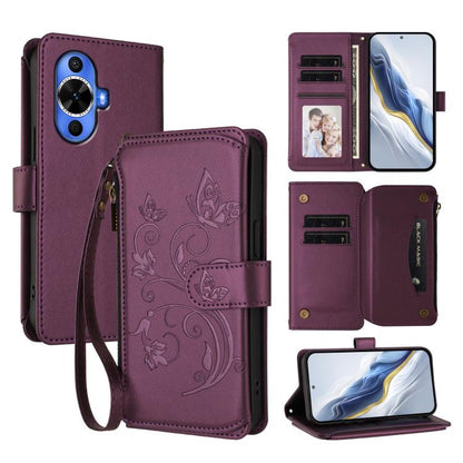 Butterfly Love Flower Multi-card Zipper Wallet Leather Phone Case, For Huawei Mate 70 Pro, For Huawei Mate 70, For Huawei nova 13 Pro, For Huawei nova 13 / 12, For Huawei Pura 70 Pro / 70 Pro+, For Huawei nova 12S 4G / 11 4G / 5G, For Huawei Pura 70   ...